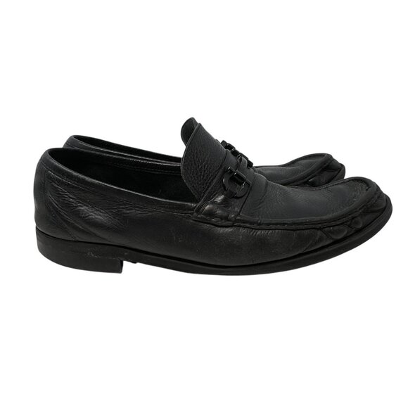 Salvatore Ferragamo Mens 13 Gancini Bit Loafers Black Leather Driving Shoes Flaw main image 10